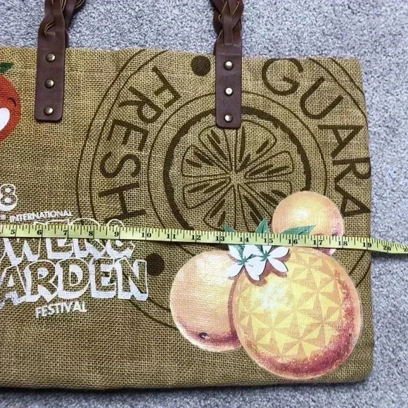 2018 Epcot Burlap Tote International Flowers & Garden Festival Hidden Mickey - Picture 4 of 12